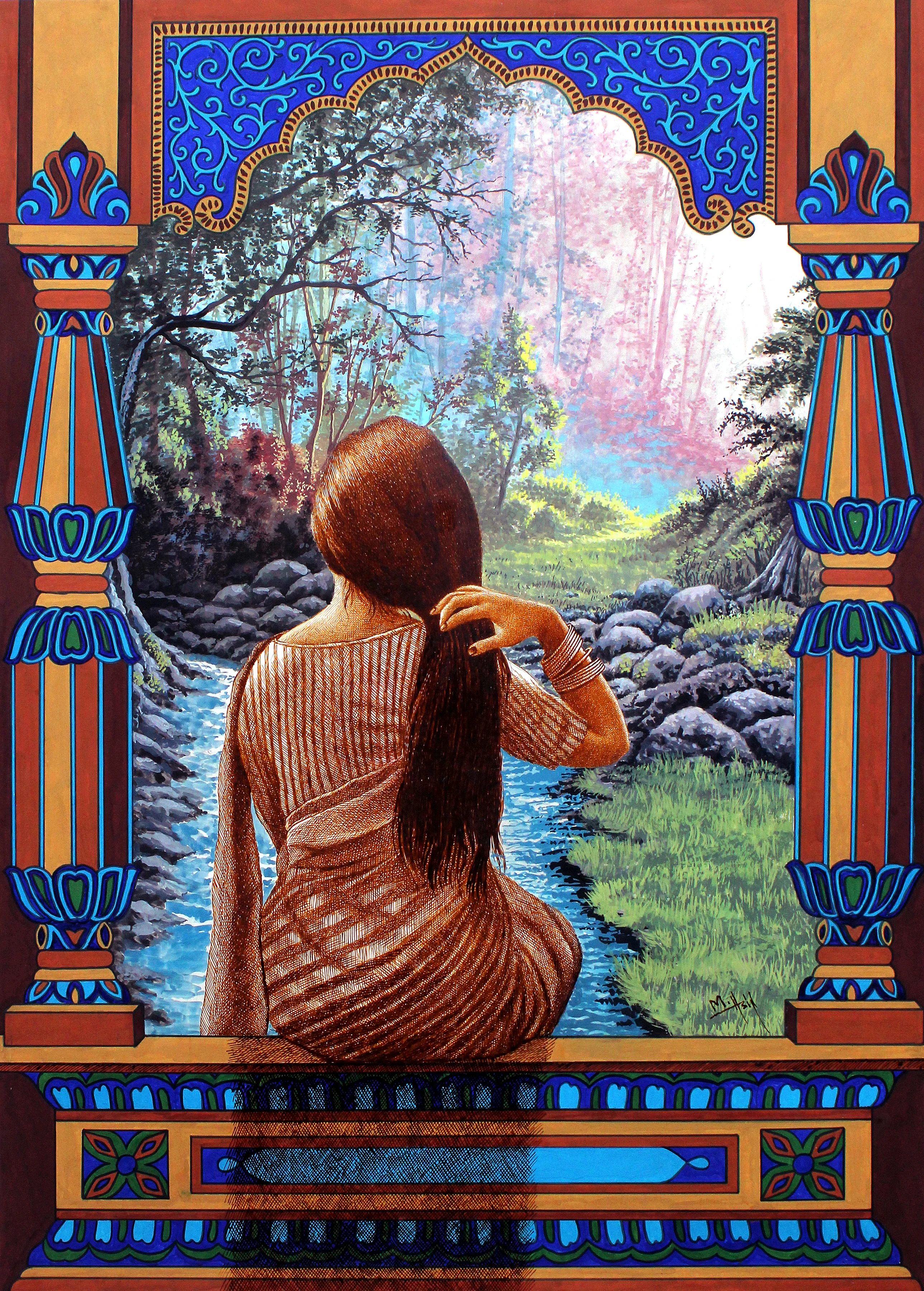 Master piece pen and ink artwork by Asif Ghayaz